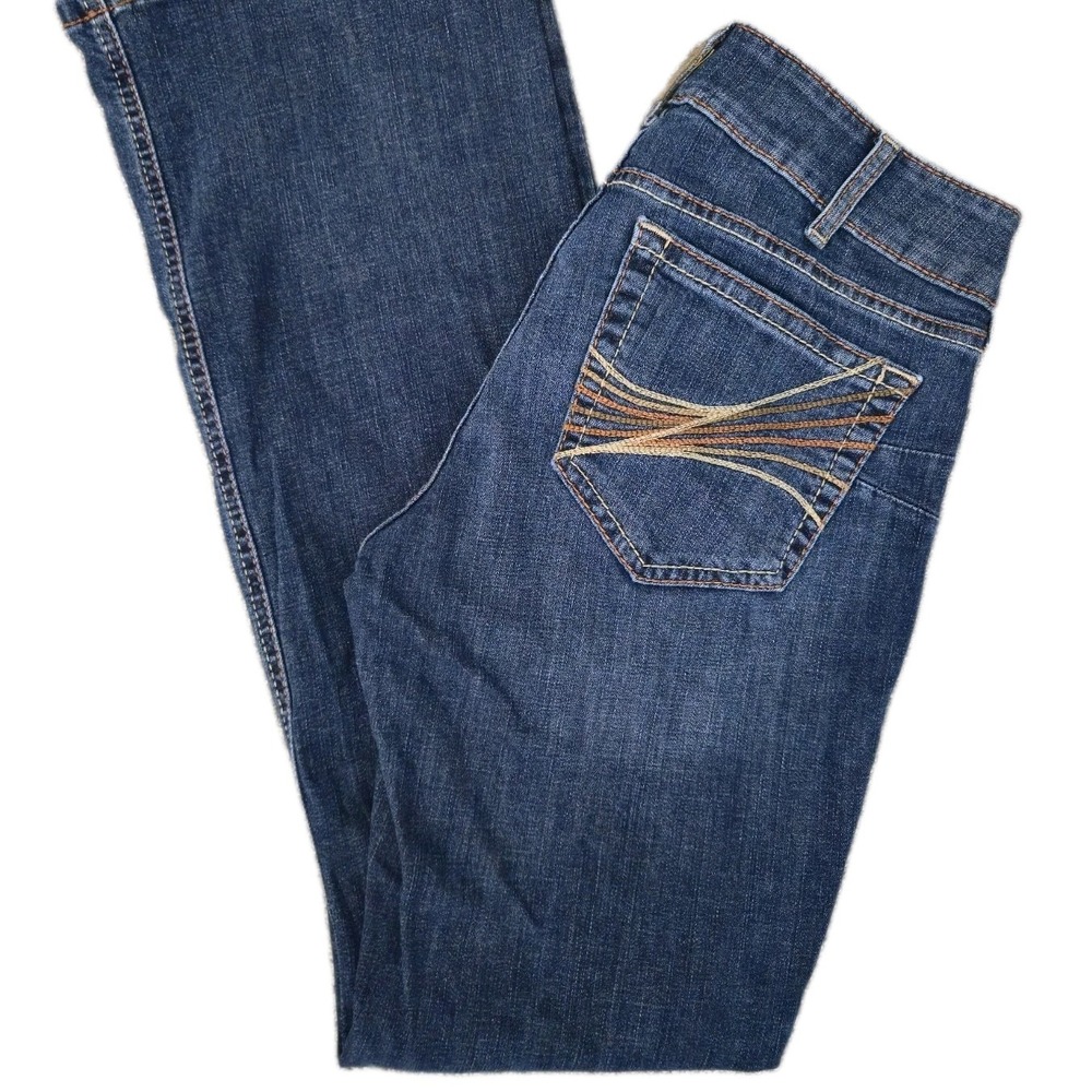 Ariat Jeans Womens Size 31 REAL Blue Stretch Western Equestrian Stitched